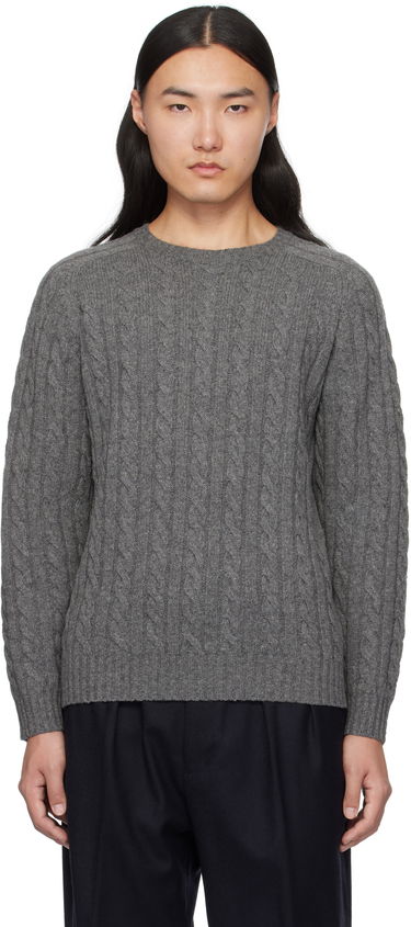 Пуловер BEAMS BEAMS PLUS Cable Knit Crewneck Sweater Сиво | 38150198048, 0