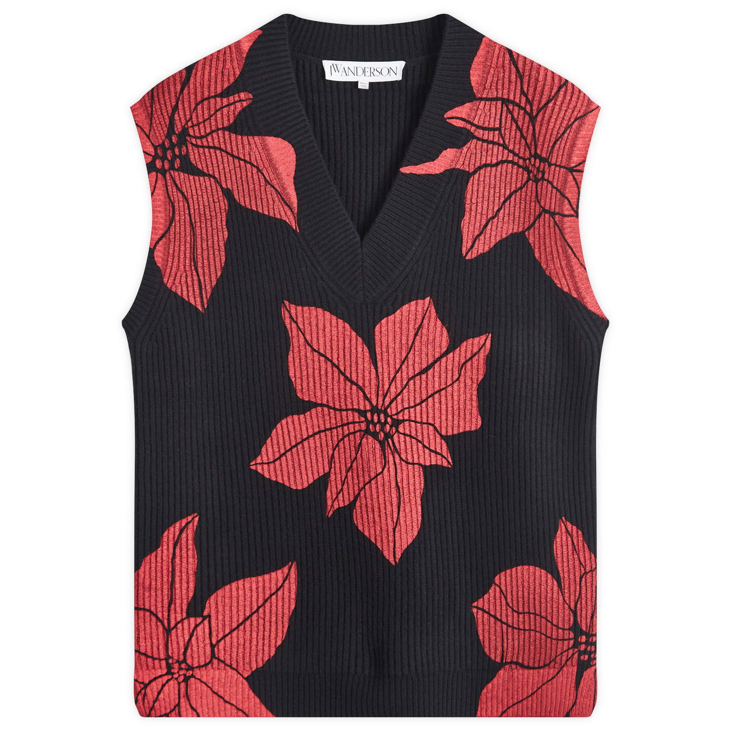 Пуловер JW Anderson Printed V-Neck Vest Черно | KW1232-YN0170-999, 0