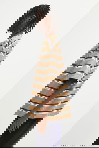 Тениска Carhartt WIP S/S Holm Striped Relaxed Fit T-Shirt Бежово | I035302.37AXX, 1