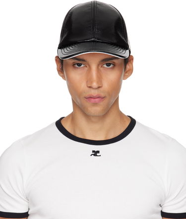 Шапка с козирка Courrèges Courrèges Reedition Vinyl Baseball Cap Черно | PERACT002VY0014, 0