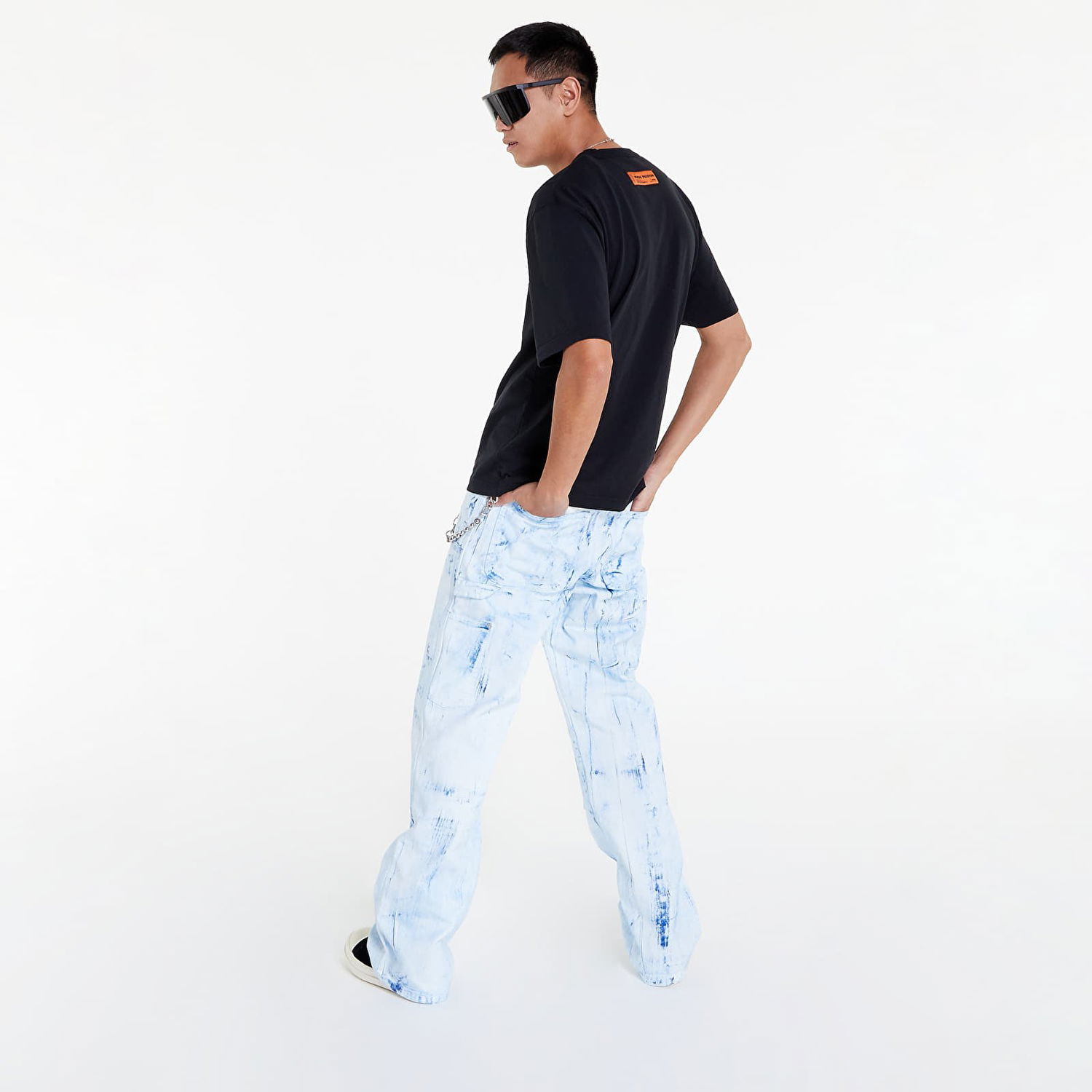 Дънки HERON PRESTON Overdyed Spray Canvas Carpenter Jeans Синьо | HMCA027F22FAB0034500, 1
