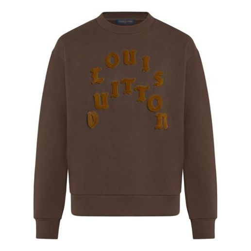 Суитчър Louis Vuitton LOUIS VUITTON FW21 Logo Word Pullover Кафяво | 1A977O, 0