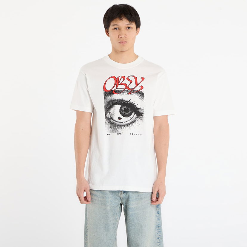 Тениска OBEY Graphic T-Shirt Midnite Crisis Бяло | 167924256-VWH