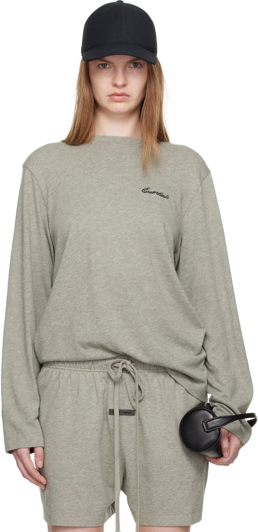 Тениска Fear of God Fear of God ESSENTIALS Classic Fit Long Sleeve T-Shirt Черно | 125SP255885FW