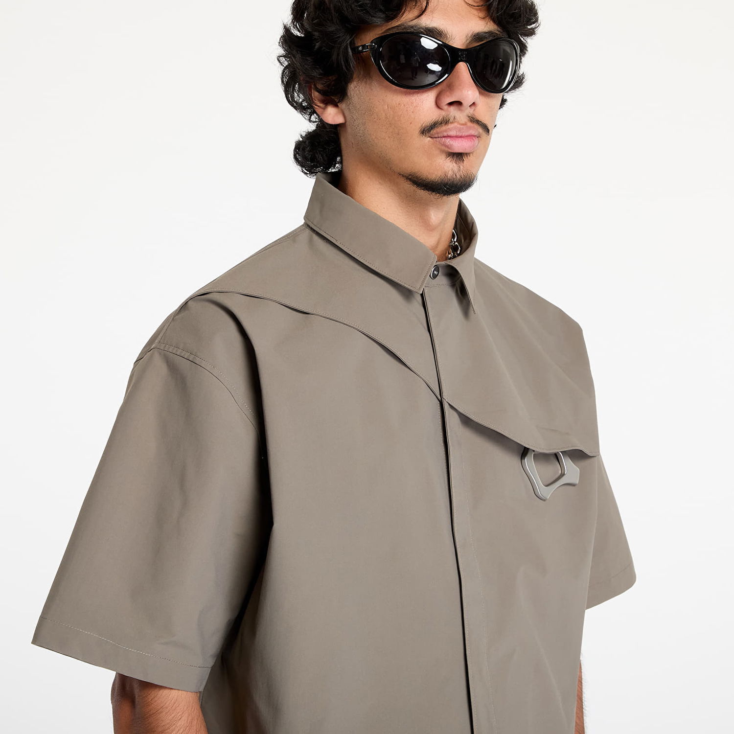 Риза HELIOT EMIL Nylon Shirt with Carabiner Кафяво | HE_M_05_018_P04_DG23, 1
