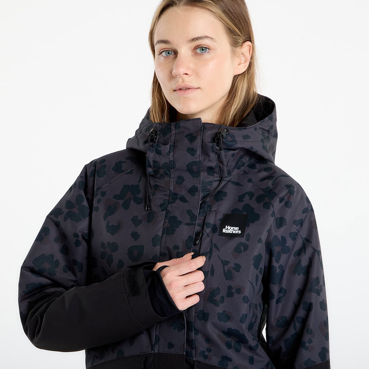 Яке Horsefeathers Ember Hooded Two-Tone Jacket Floral Cheetah L Черно | OW229B, 1