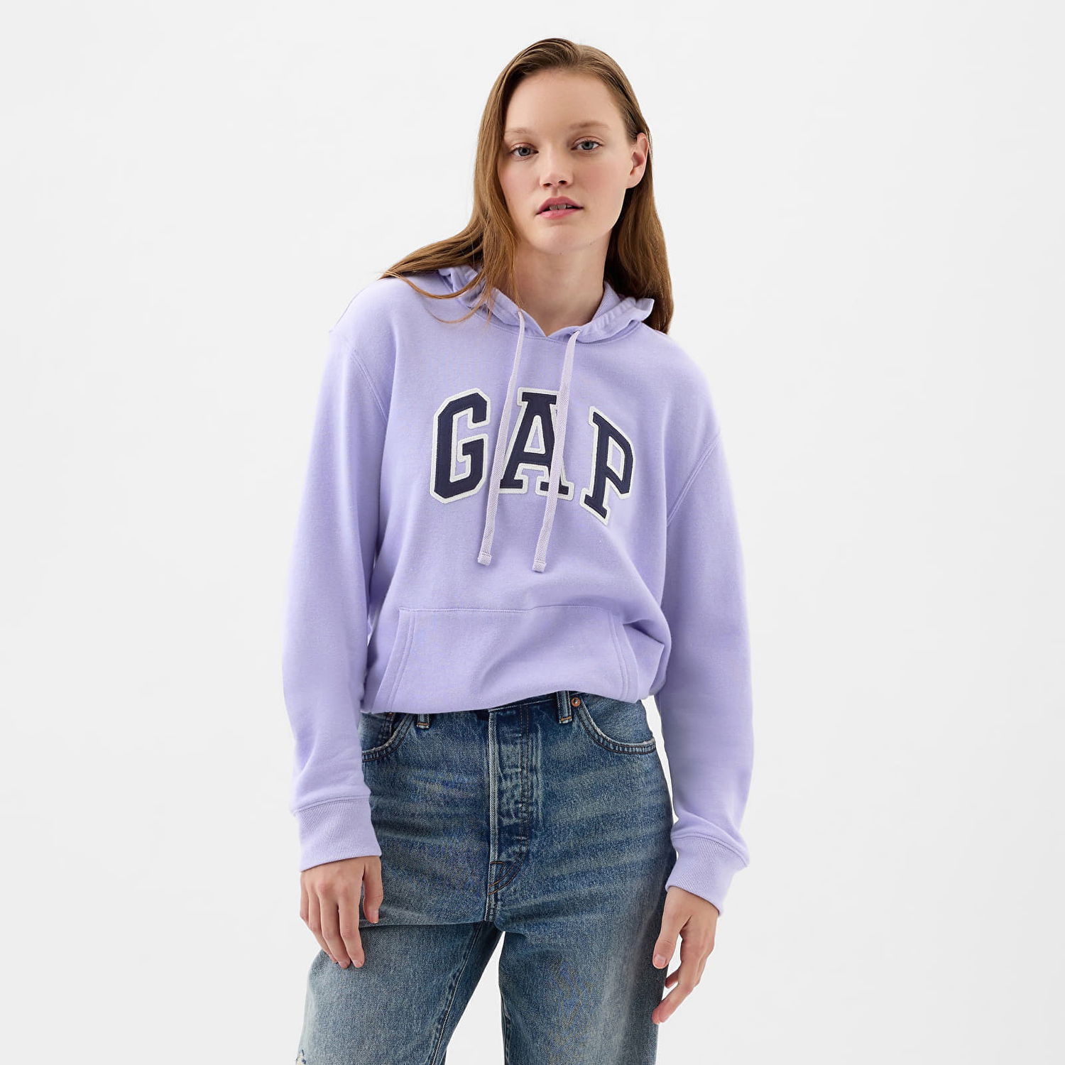 Суитчър GAP Pullover Logo Hoodie Fresh Lavender Лилаво | 870537-03, 0