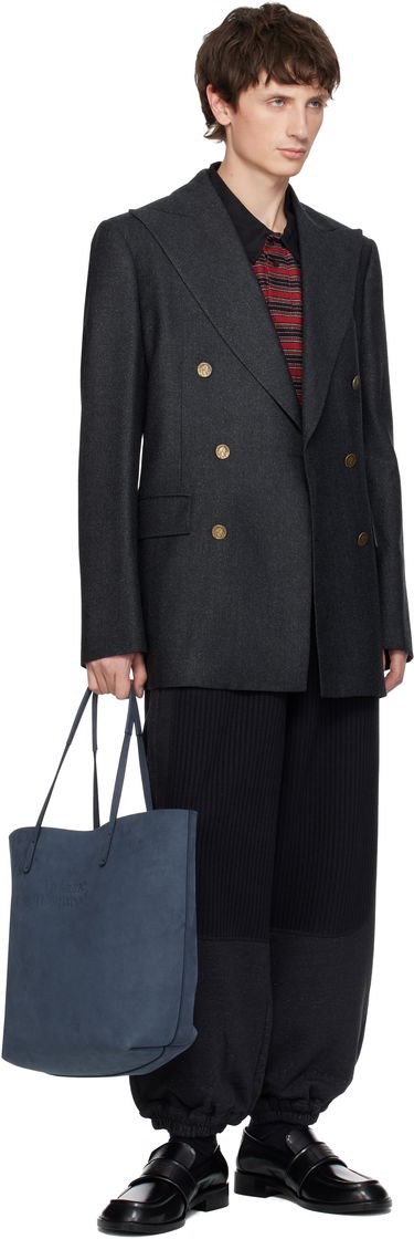 Голяма пазарска чанта Vivienne Westwood Vivienne Westwood Studio Shopper Tote Тъмно синьо | 4205007OU-L00CC-, 3