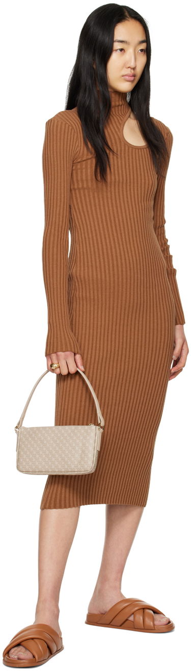 Pокля Anine Bing Victoria Cutout Midi Dress Кафяво | A-02-0340-220, 3