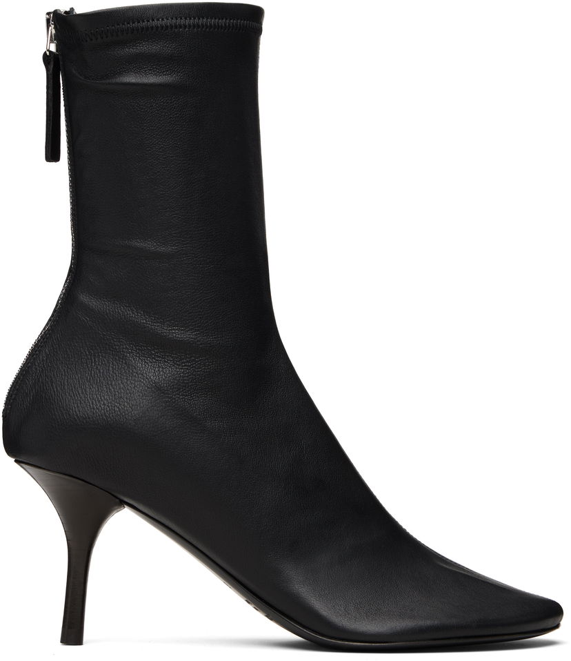 Кецове и обувки Acne Studios Leather Pointed Toe Stiletto Ankle Boots Черно | AD0857-
