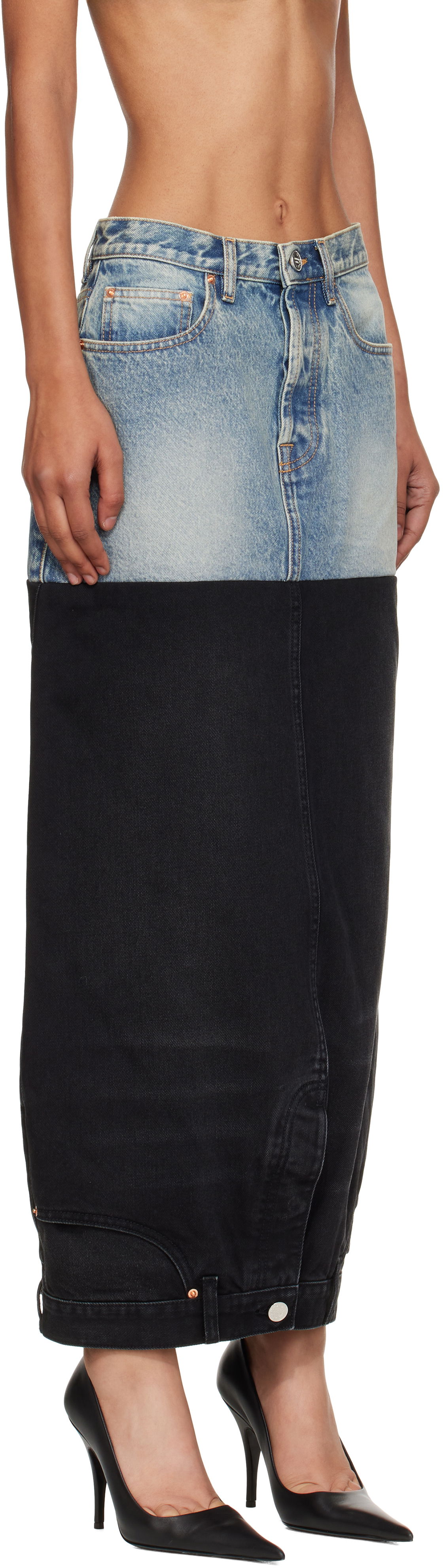 Пола VETEMENTS Vetements Double Denim Maxi Skirt Синьо | WH76DK880YBB2, 1