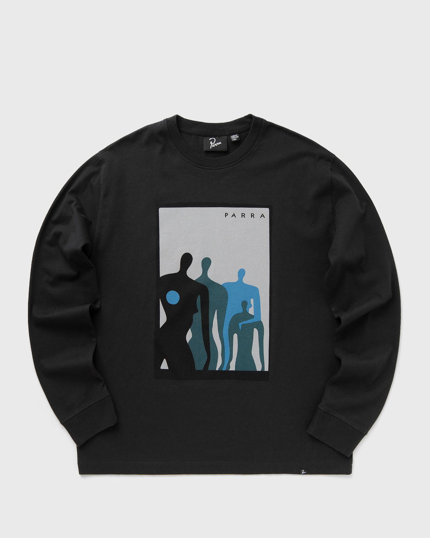 Тениска By Parra Visitors Long Sleeve T-Shirt Черно | 53226, 1