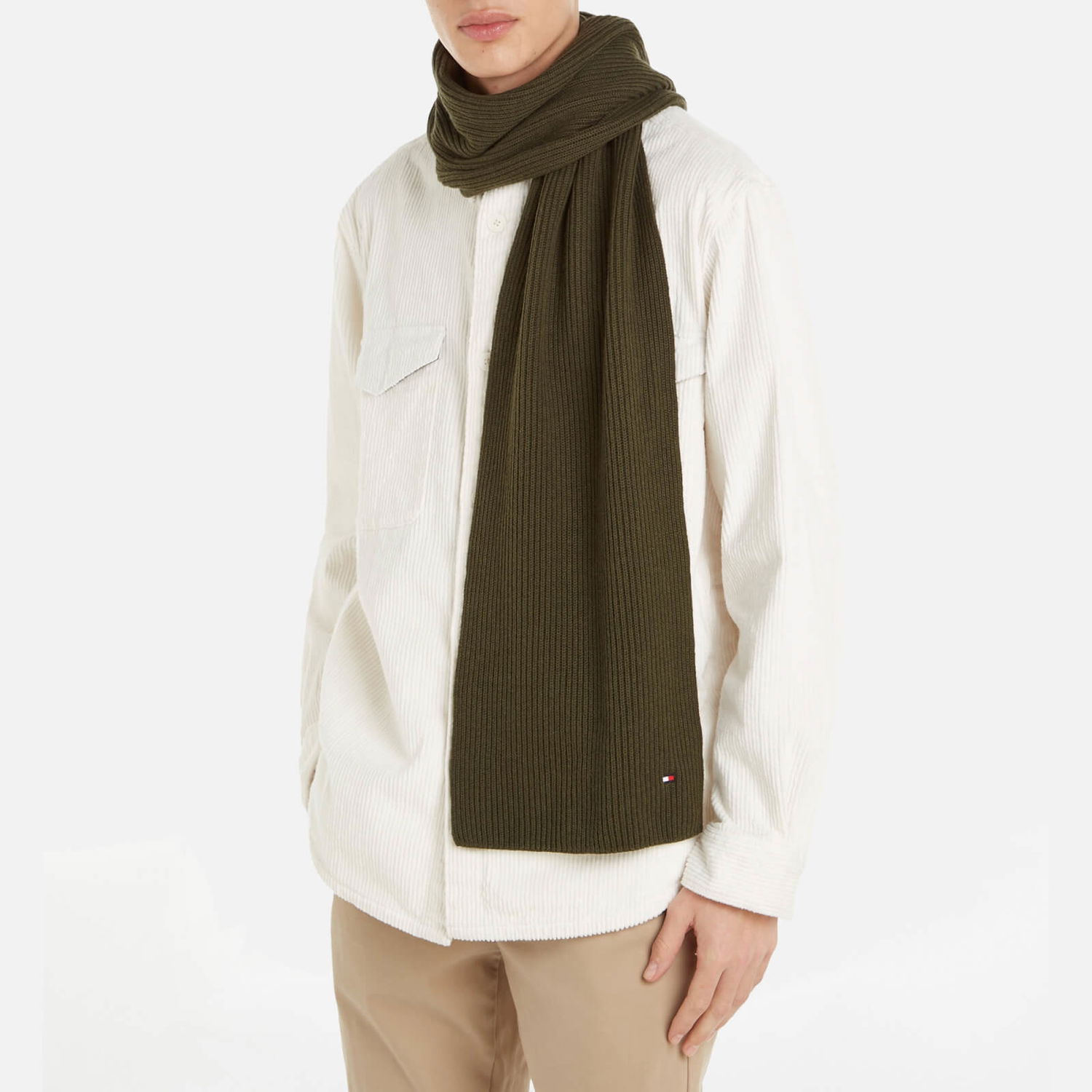 Облекло и аксесоари Tommy Hilfiger Essential Flag Cotton and Cashmere-Blend Scarf Черно | AM0AM11480RBN, 0