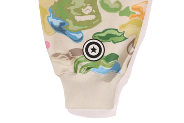 Суитчър BAPE Art Camo Shark Full Zip Hoodie Зелено | 0ZXSWM115055L-MLT, 3