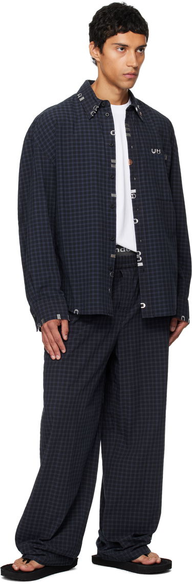 Риза Alexander Wang Alexander Wang Boxy Check Shirt Тъмно синьо | 6WC3251093, 3