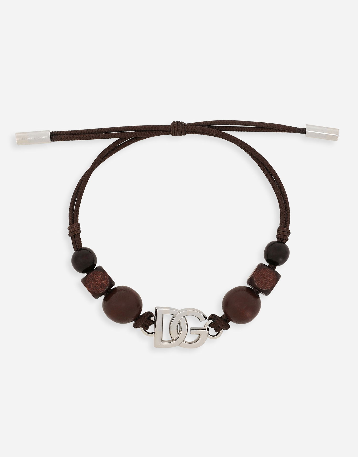 Гривна Dolce & Gabbana Dolce & Gabbana Cord Bracelet with Wooden Beads and DG Logo Кафяво | WBQ5P1W1111S9000, 0