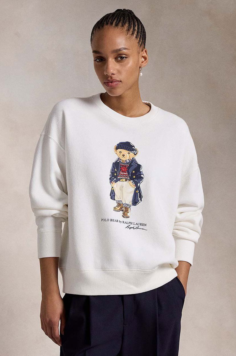 Суитчър Polo by Ralph Lauren Bear Print Sweatshirt Бяло | 211947947