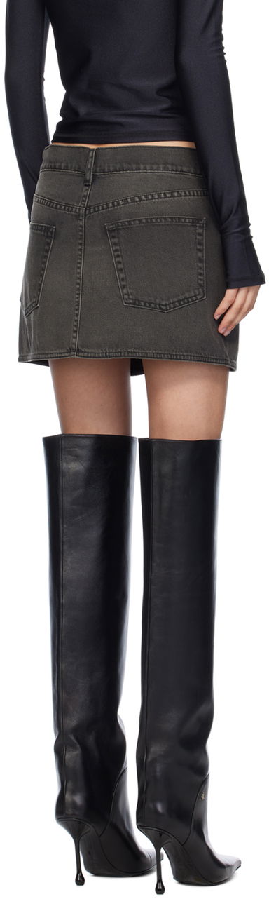 Wrap Denim Mini Skirt, 2