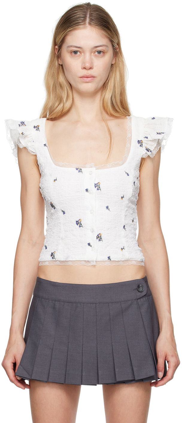 Guizio Pontia Floral Embroidered Tank Top