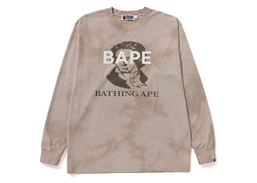 Тениска BAPE BAPE Tie Dye Bathing Ape L/S Tee Beige Бежово | 1J80-111-003