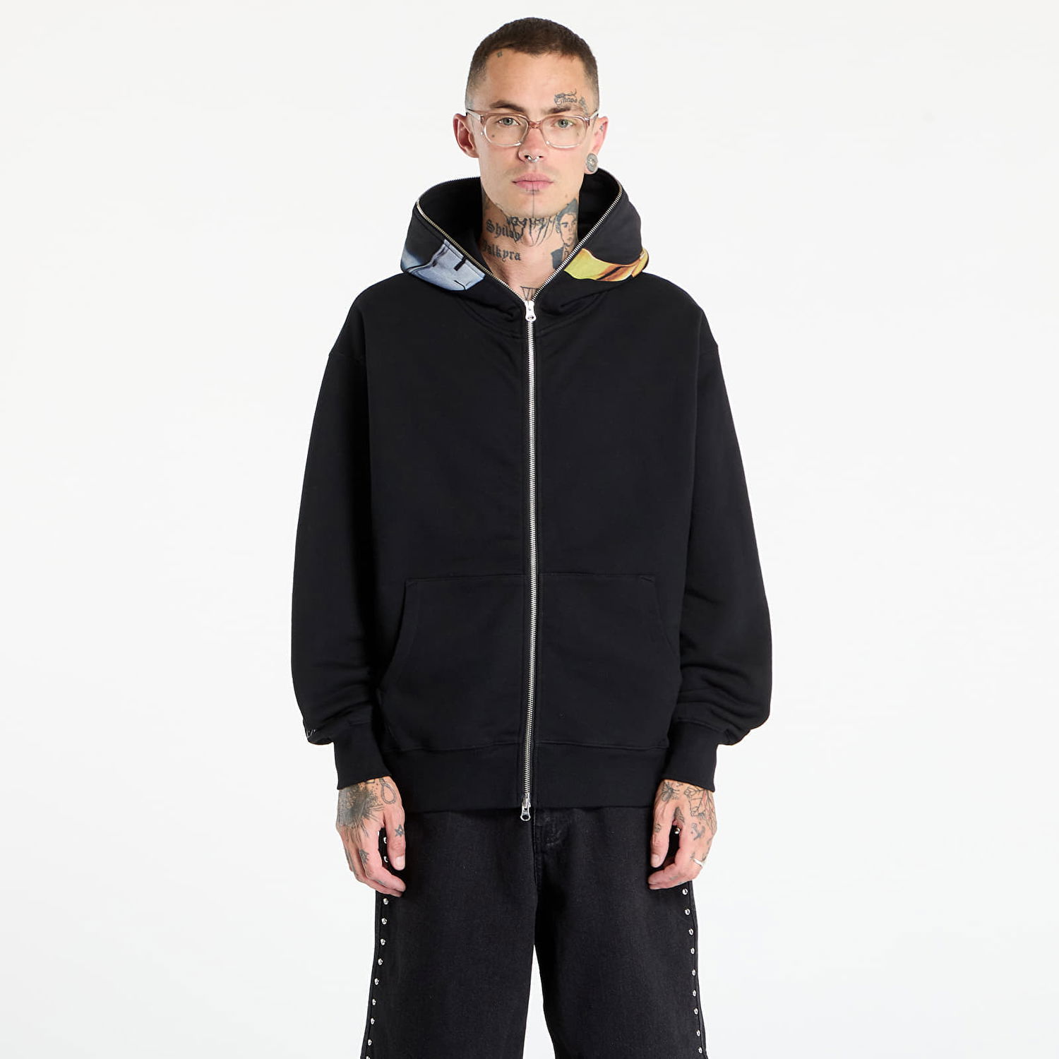 Суитчър Pleasures PLEASURES Daft Club Ram Zip Hoodie Черно | P25DP014-BLACK, 0
