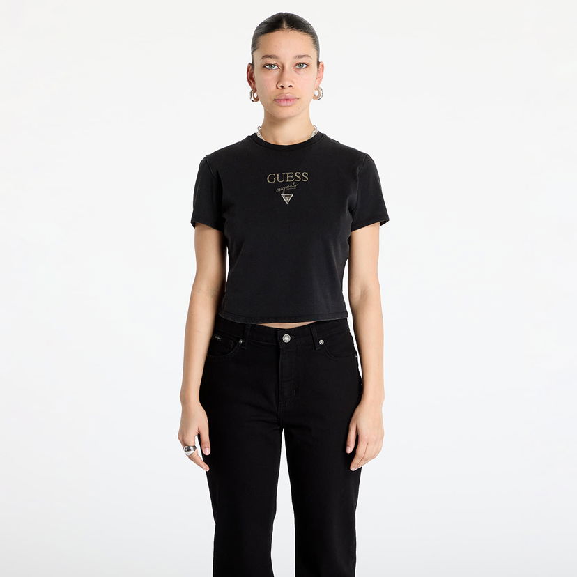 Съкратен топ GUESS T-shirt Originals Vintage Baker Baby Tee Черно | W4BI05J1314-JTMU