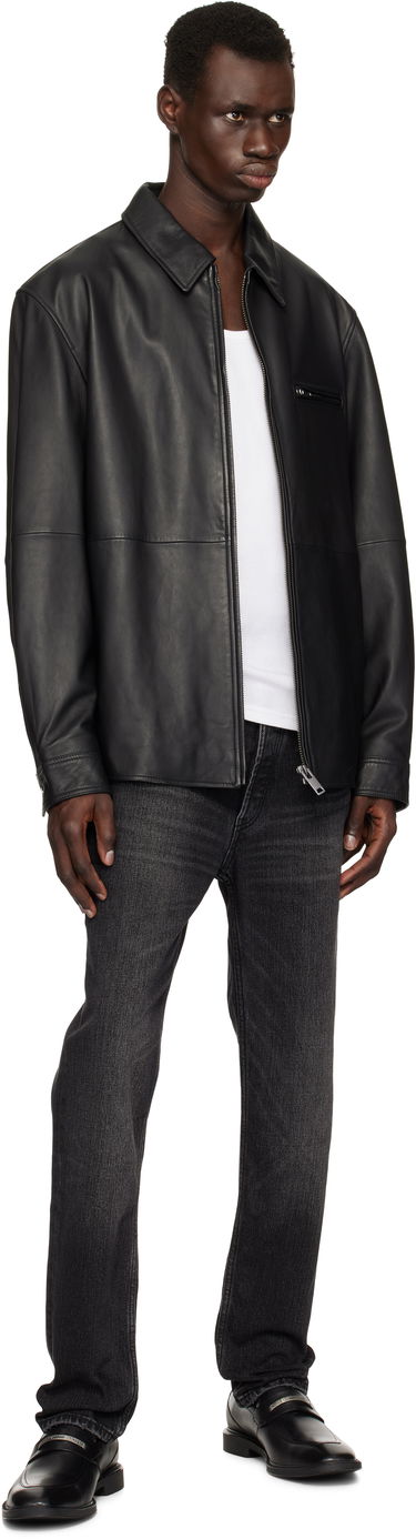 Яке BOSS HUGO Paneled Leather Jacket Черно | 50530812, 3