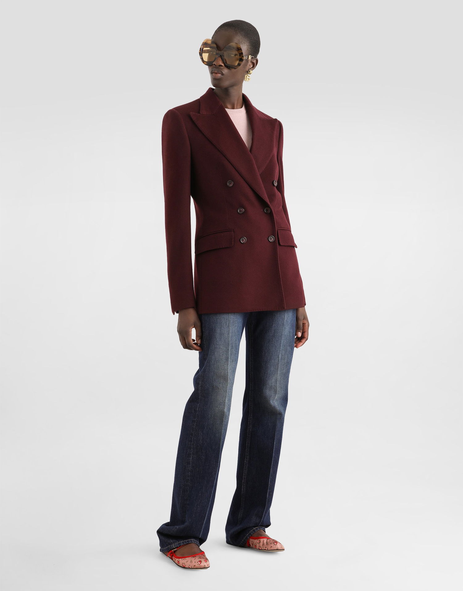 Яке Dolce & Gabbana Dolce & Gabbana Double-breasted Cashmere Jacket Бургунди | F29KKTFU29RF0130, 1