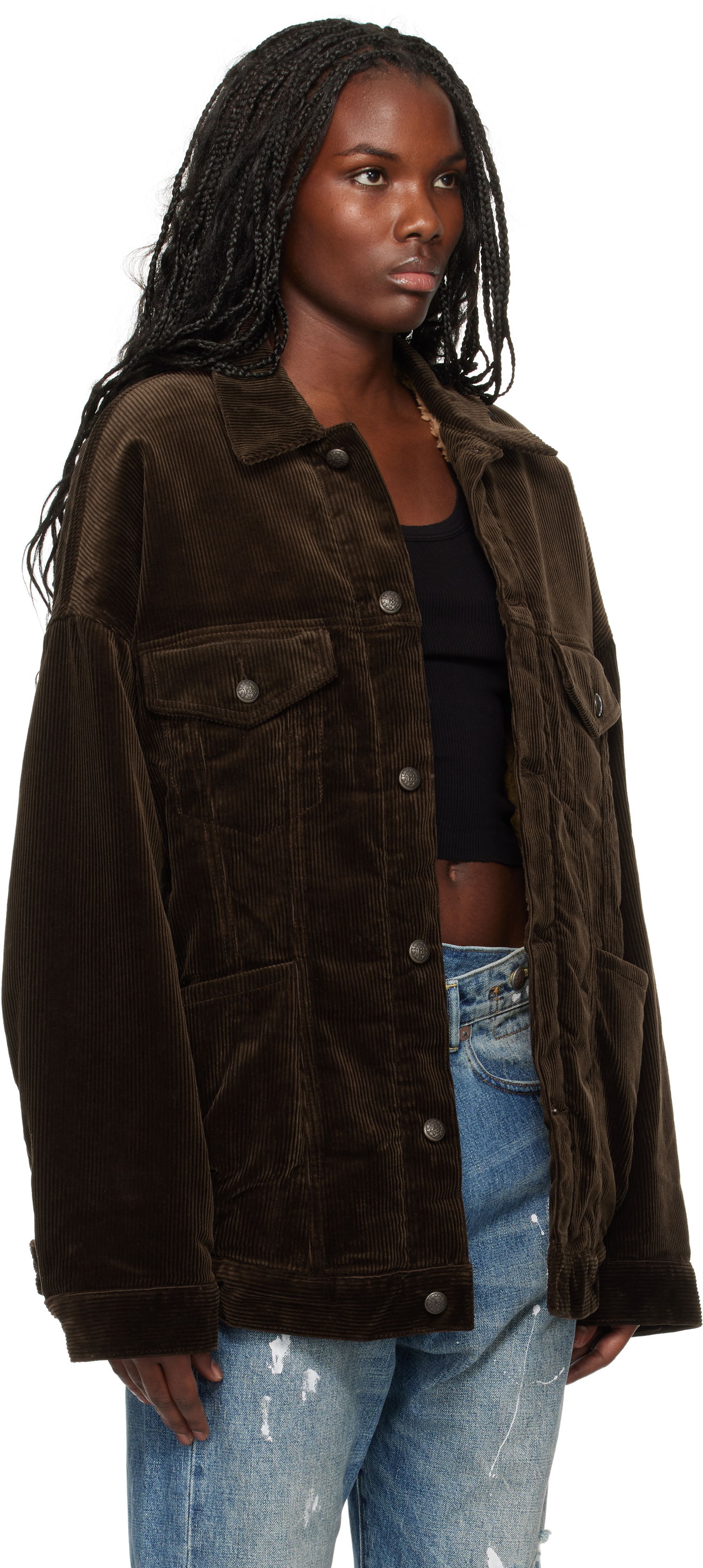 Яке R13 R13 Lacey Corduroy Trucker Jacket Кафяво | R13WD210-D259A, 1