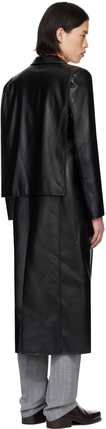 Палта Coperni Coperni Button Faux-Leather Longline Coat Черно | COPM20829MEN, 2