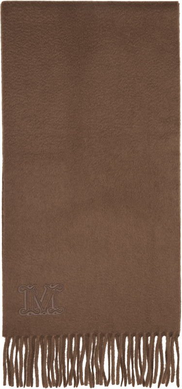 Шал Max Mara Wsdalia Embroidered M-Logo Fringed Scarf Кафяво | 2524546311600, 0