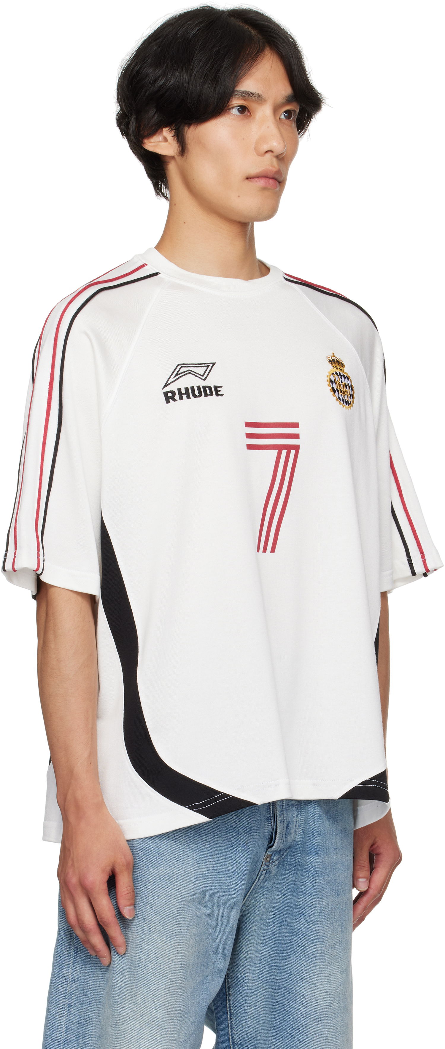 Тениска Rhude Rhude Lundun Soccer Jersey T-Shirt Бяло | RHPF25TT02729, 1