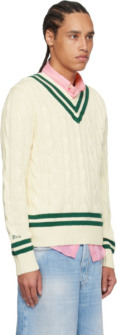 Пуловер Polo by Ralph Lauren Polo Ralph Lauren 'The Iconic Cricket' Cable Knit Sweater Бежово | 710961153001, 1