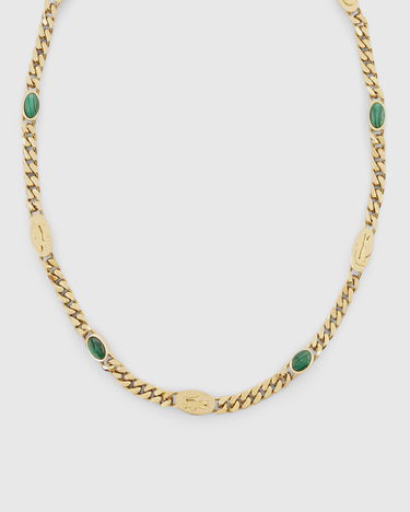 Колие Lacoste Malachite and Crocodile Embossed Curb Chain Necklace Многоцветен | JL127N-712, 2