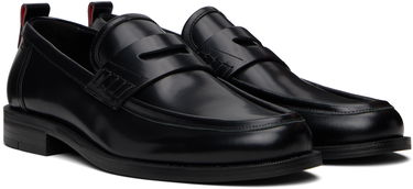 Кецове и обувки BOSS HUGO Leather Loafers with Rubber Sole Черно | 50548591, 3