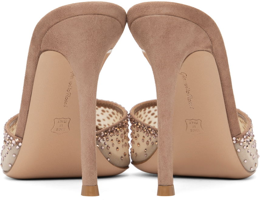 Кецове и обувки Gianvito Rossi Rania Crystal Embellished Mules Бежово | G16730.15RIC.COZ, 1