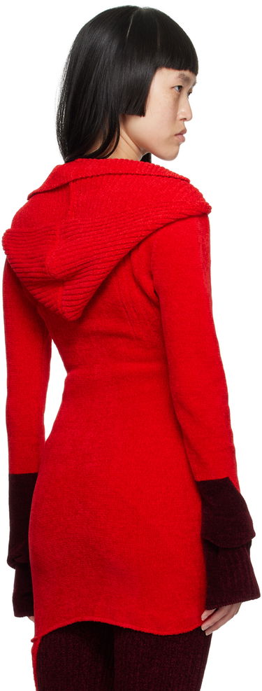 Пуловер Ottolinger Ottolinger Extended Knit Hoodie Червено | 706701, 2