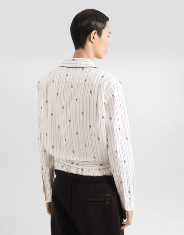 Риза Dolce & Gabbana Dolce & Gabbana Men's Vanity Logo Print Pinstripe Shirt Бяло | G5IF1THJMQRS8350, 2