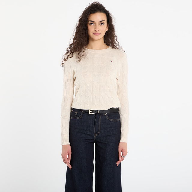 Soft Wool Cable C-Neck Long Sleeve Sweater