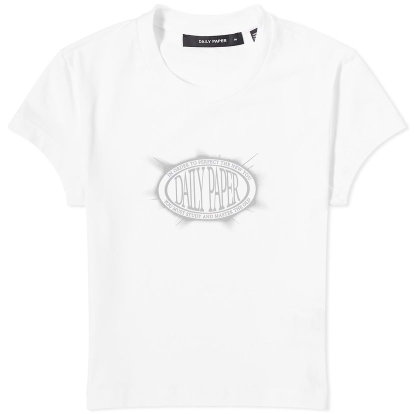 Тениска DAILY PAPER Glow Cropped T-Shirt Бяло | 2411085