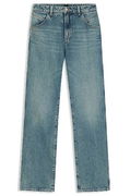 Straight-leg emerald-cast rigid jeans