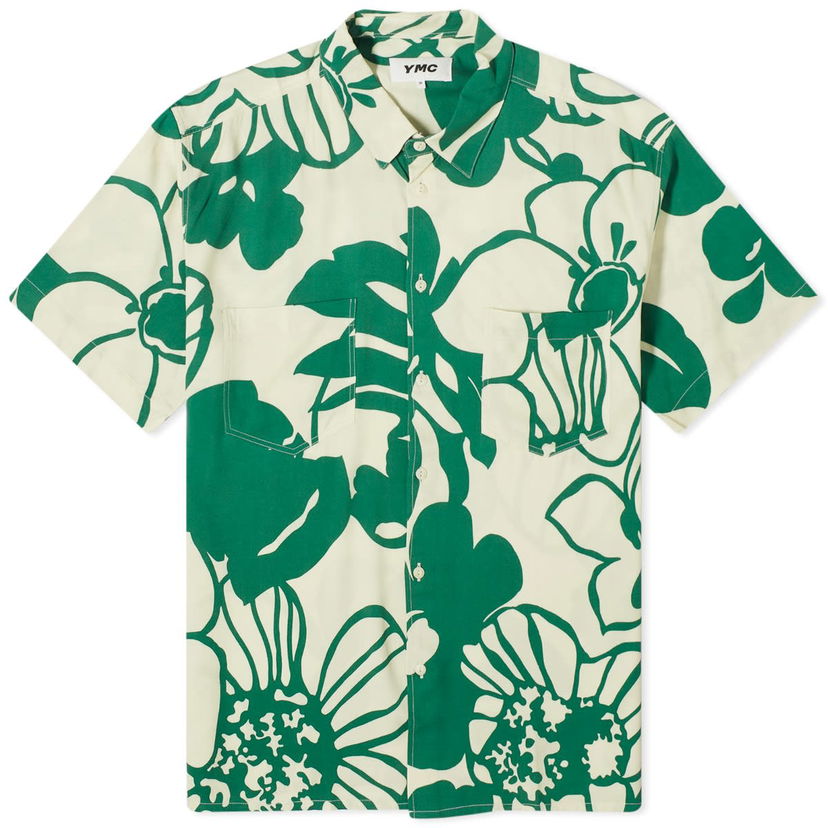 Риза YMC Mitchum Floral Short Sleeve Shirt Зелено | P2WAD-10