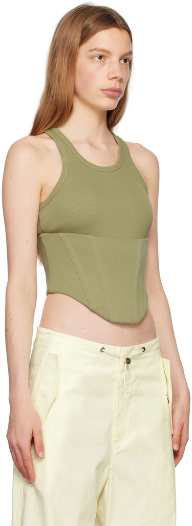 Потник Dion Lee Dion Lee Float Ribbed Tank Top Зелено | C3146P23, 1