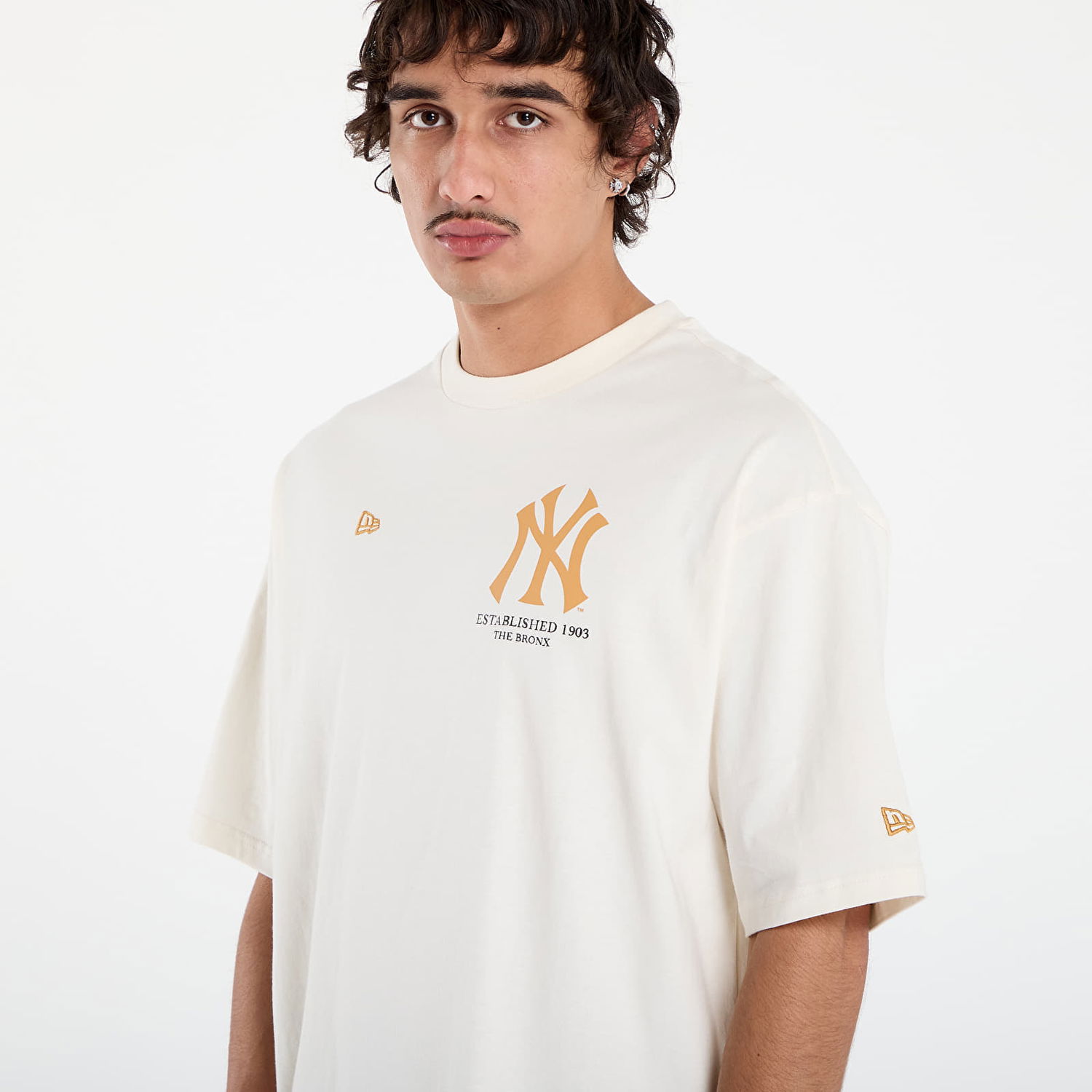 Тениска New Era New Era MLB Graphic OS Tee New York Yankees Бежово | 60667854, 1
