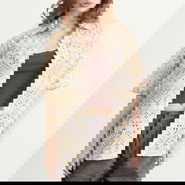 Риза Ahluwalia Kada Embroidered Short Sleeve Shirt Бяло | M-AHLU-TO029-SS26-FA290-WH, 2