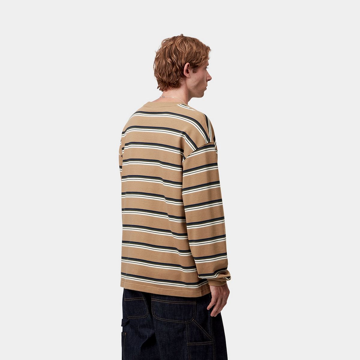 Тениска Carhartt WIP Carhartt WIP Holm Stripe Long Sleeve T-Shirt Кафяво | I035303_9, 1