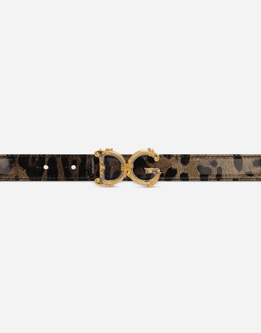 Колани Dolce & Gabbana Dolce & Gabbana DG Girls Animal Print Leather Belt Кафяво | BE1348AM568HA93M, 3