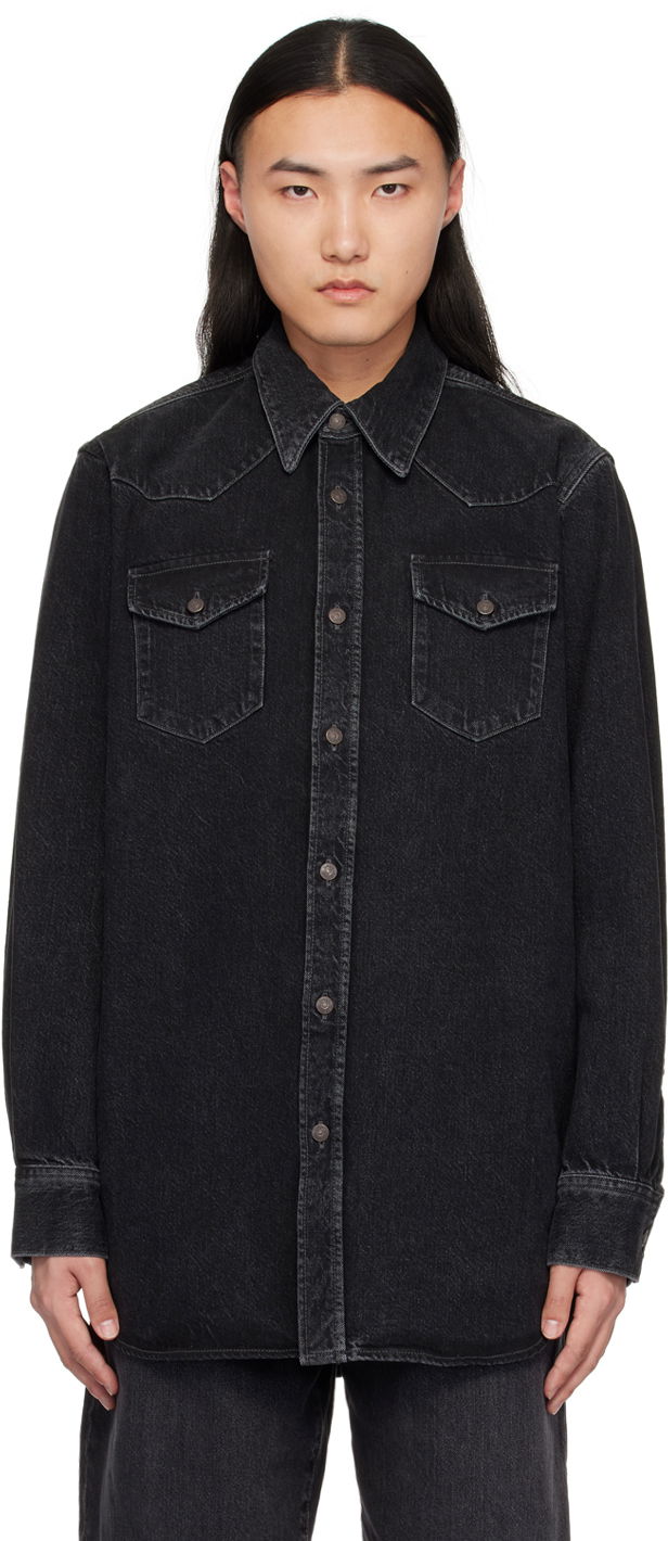 Риза Acne Studios Flap Pockets Denim Shirt Черно | CB0079-, 0