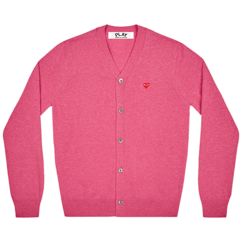 Пуловер Comme des Garçons PLAY Small Heart Cardigan Розово | AZ N080 051 4