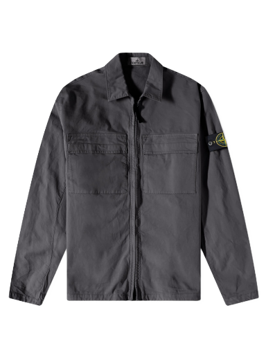 Яке Stone Island Supima Cotton Twill Stretch-TC Zip Shirt Jacket Черно | 781510210-V0065
